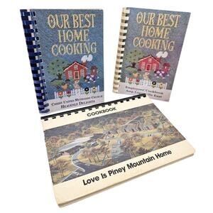 Vintage 3 Lot PA Church Employee Cookbooks Our Best Home Cooking Piney Mountain